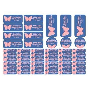 Imagem de 50 Etiquetas Escolares Personalizadas Vinil Borboleta - Tectoner, BORB