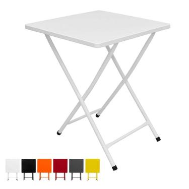 Imagem de Mesa Dobrável Bar/Restaurante Aço Ferro Branco 74x58 cm