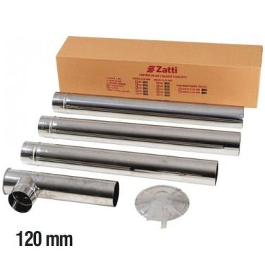 Imagem de Kit Chaminé Para Fogão a Lenha 5 Peças Inox Zatti, 120 mm