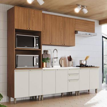 Imagem de Cozinha Completa Requinte 13 Portas 2 Gavetas Natural/Areia Henn