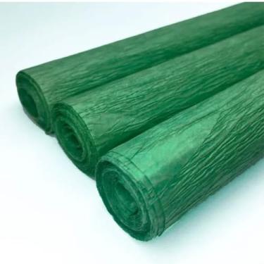 Imagem de Kit 10 Rolos de Papel Crepom, 48cm x 2m, Cores Sortidas (VERDE ESCURO)