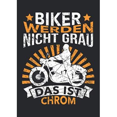 Imagem de Notizbuch A4 kariert mit Softcover Design: Alter Motorradfahrer wird nicht Grau das ist Chrom Motorrad: 120 karierte DIN A4 Seiten