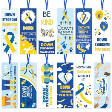 Imagem de Haooryx 120 marcadores de livro de conscientização sobre síndrome de Down, You are Not Alone, Nothing Down About It Marcador de página inspirador para eventos de conscientização sobre síndrome de Down