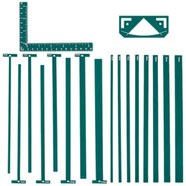 Imagem de UNICRAFTALE 1 conjunto de modelos de encadernação de livros de acrílico flexível pacote de encadernação de livros azul-petróleo ferramenta fácil para scrapbooking réguas em forma de T para