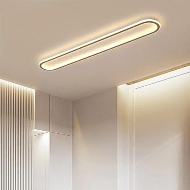 Imagem de lustre lustre longo luz de teto de escurecimento vestiário led luz de teto barra de luz ultra fina corredor varanda escritório lâmpada de teto, iluminação pendente lustre de teto luminária p