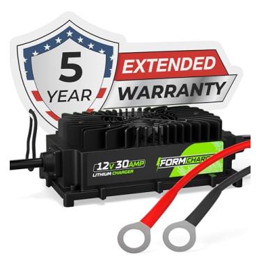Imagem de FORM Carregador de bateria de lítio 12V 30A – Design à prova d'água – Carregador inteligente de saída de 14,6 volts para baterias de lítio ou LiFePO4