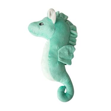 Imagem de SnugArooz Cavalo Marinho Sandy com Patch de Reparo - Brinquedo de pelúcia para cães com sons de apertar e amassar - Brinquedo temático submarino divertido, macio e envolvente