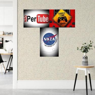 Imagem de Kit 3 Placas Decorativas Gamer 4 MDF 3mm 18x26 - Brothers Mineiros Dec