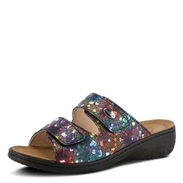 Imagem de Spring Step Flexus Sandália feminina Bellasa Slide, Black Multi, 9.5-10