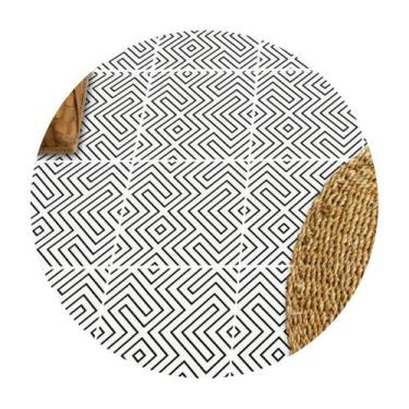 Imagem de Adesivo para piso branco e preto lavavel antiderrapante - Colacomigo