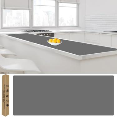 Imagem de Maiores tapetes de silicone para balcão de cozinha, 304.8 cm x 61.0 cm extra grande resistente ao calor, tapete protetor de bancada antiderrapante espesso à prova d'água, ilha de cozinha, cinza escuro