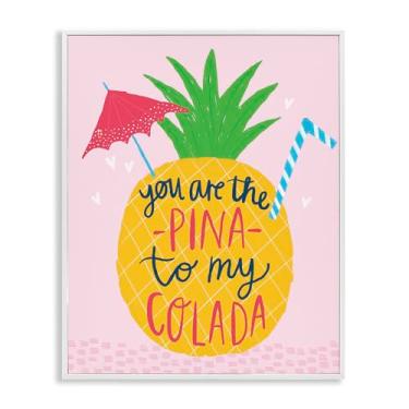 Imagem de Stupell Industries Arte de parede giclée emoldurada branca Pina To My Colada por Lisa Barlow, 16 x 20