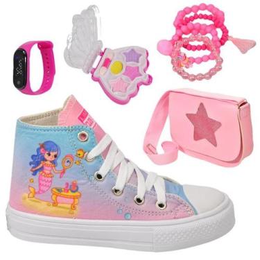 Imagem de Tênis Infantil Feminino Unicórnio Sereia Menina Botinha Cano Alto Club