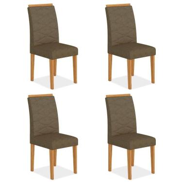 Imagem de Kit 4 Cadeiras Estofadas Everest Comfort Cinamomo/suede Capuccino - Ma