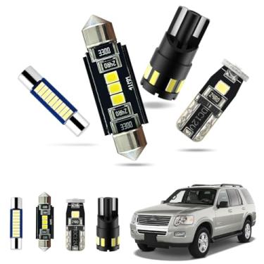 Imagem de EASY EAGLE Luzes LED interiores de carro para Ford-Explorer-2002-2010: Kit de 12 peças de lâmpadas LED brancas - Super brilhante 6000K + ferramenta de instalação