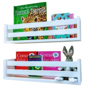 Imagem de Estante Livros Infantis Nicho Livreiro Mdf De Parede 2un40cm - Arte Ce