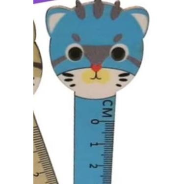 Imagem de Régua Escolar 15cm de Madeira Gatinho 1UND (Azul)