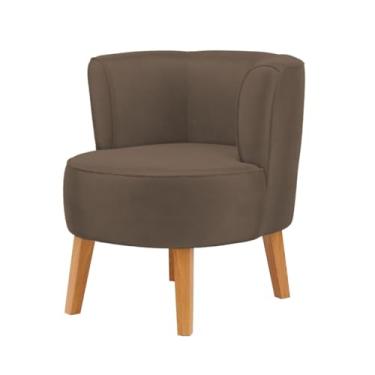 Imagem de Poltrona Decorativa para Sala de Jantar Confortável Tecido Veludo MOBLAN decor (Marrom)