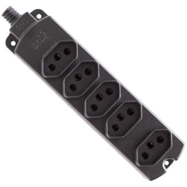 Imagem de Tomada Barra 5 posições Régua Extensão 10a 20a Margirius, PRETO