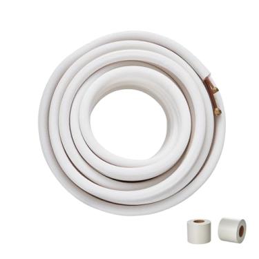 Imagem de VEVOR Mini conjunto de linha dividida de 1,27 m e 0,9 cm, tubos de cobre OD e isolamento de camada tripla, para mini refrigerante de ar condicionado dividido ou equipamento de bomba de aquecimento e