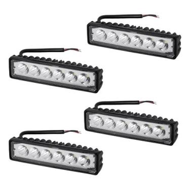Imagem de Kit 4 Barra Farol Auxiliar Milha Led Foco 30º Off Road 18w - BRIWAX