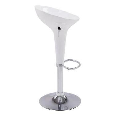 Imagem de Banqueta Ajustavel Branca Tulipa 88x79x43cm Suporta 100kg - Just Home 