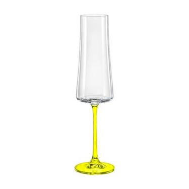 Imagem de Taça De Cristal Bohemia Para Champanhe 210 ml Amarela Xtra 1 Peça - Bo