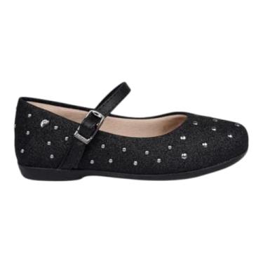 Imagem de Sapatilha Infantil Pampili Bailarina Glitter e Strass Preta (Preto, BR, Criança de 1 a 3 anos, Numérico, P, 21)