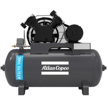 Imagem de Compressor Atlas Copco At 3 15 100 Litros 140 Libras 3 cv Trifásico Ip