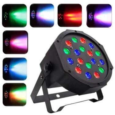 Imagem de Canhão Jogo de Luz 18 LEDs Efeito RGB Strobo Flash Iluminação Para Fes