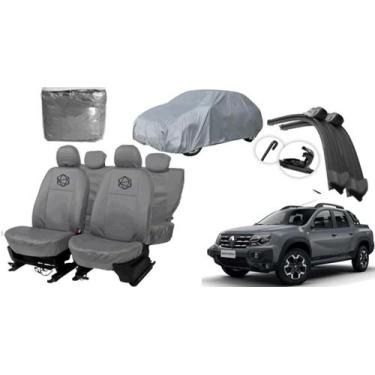 Imagem de Kit capa couro + limpador parabrisa + proteção sol - ferro tech br