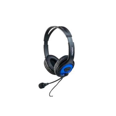 Imagem de Fone de Ouvido Headset com Microfone com Plug P2 Preto/Azul Hayom - HF