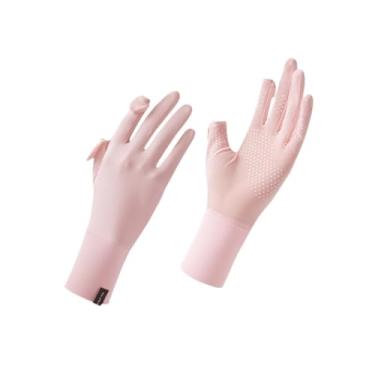 Imagem de Generic Luvas de proteção solar femininas que dirigem luvas de resfriamento não deslizam luvas de com tela de luvas solares para andar de pesca ao, Rosa