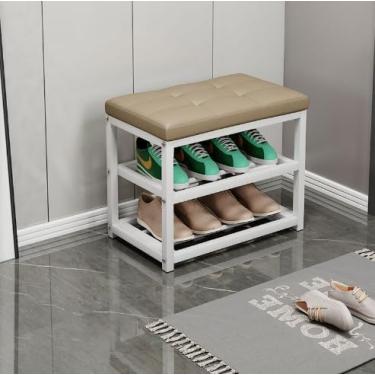 Imagem de Sapateira de banco de varanda moderna para varanda 50/70/90 * profundidade 28 x altura 45 cm resistente e durável, fácil de montar no banco de armazenamento do corredor do quarto sapateira (cinza PU