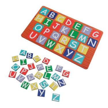 Imagem de Quebra Cabeça Alfabeto Mdf Pedagógico Didático Brinquedo - Deliparts