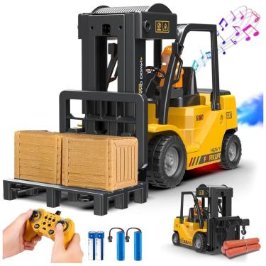 Imagem de Caminhão Empilhadeira RC 2 em 1 com Garfo e Gancho, Brinquedo para Crianças, Controle Remoto de 11 Canais - Diversão Garantida!VWAHNANA