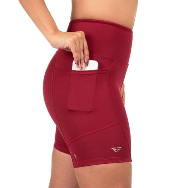 Imagem de Short C/ Bolso Para Corrida, Caminhada Academia Vermelho - ElementFit,