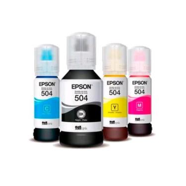 Imagem de Kit 4 Refil De Tinta T504 Para Epson L4150 L4160 L4260 L6171 - Kora