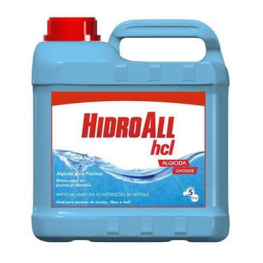 Imagem de Algicida Choque Hcl Hidroall 5L Tampa Vermelha