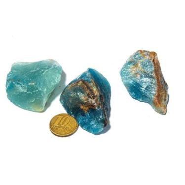 Imagem de 03 Ônix Azul Bruto Pedra Natural Média 30 a 70mm 25 a 50g - Cristaisde