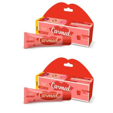 Imagem de Kit 2 Carmed Maçã Do Amor Protetor Hidratante Labial Gloss Vermelho Sa