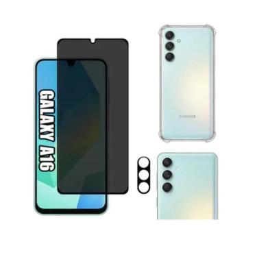 Imagem de Kit Capa Capinha Para Samsung A16 + Película Privacidade 3D + Película