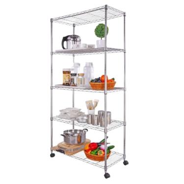 Imagem de Estante Aço Inox 5 Prateleira Industrial Cozinha 1,55m