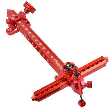 Imagem de Mira de arco recurvo, local do arco, mira ajustável em forma de T para arcos recurvos. Acessórios de arco recurvo para tiro com arco (vermelho, 23 cm)