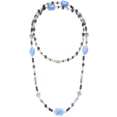 Imagem de FULU AUTUMN Colares longos com contas para mulheres, colar longo de contas de pedra natural, presentes de aniversário para mulheres, bijuterias boêmias, 40 inches, Pedra, Sem Pedra Preciosa