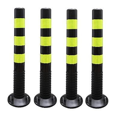 Imagem de Delineador de tráfego, poste de trânsito, cones de segurança laranja, postes portáteis com base, cones de barreira com faixas refletivas/preto + amarelo/1 pacote
