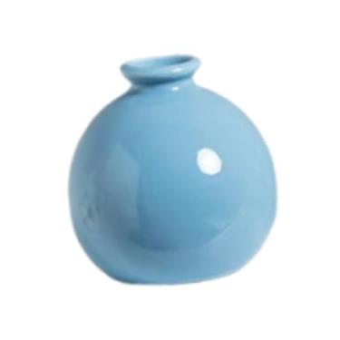 Imagem de Generic Vaso de cerâmica para flores, vaso de plantas, arranjo floral de mesa, peça central de mesa, pequeno, moderno, suporte para plantas, decoração, Azul