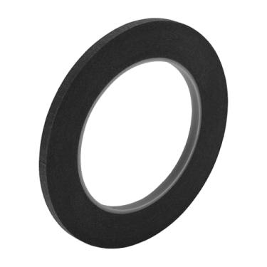 Imagem de Edinstry Fita adesiva de 0,5 x 52,5 metros, fita adesiva de pintura de fácil remoção para pintura, etiquetagem e artesanato DIY, papel crepe, aderência média, sem resíduos, fita decorativa preta