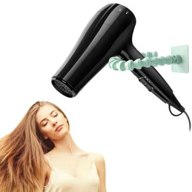 Imagem de VirgoCCY Suporte para secador de cabelo mãos livres, suporte de ajuste universal de parede não perfurado para secadores de cabelo - para alívio de dor no ombro, artrite e dor no pulso congelados