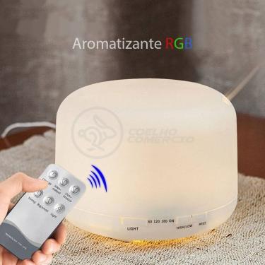 Imagem de Aromatizador Umidificador Difusor Eletrônico Ambiente Desing Minimalista Luz De Led Rgb 300Ml